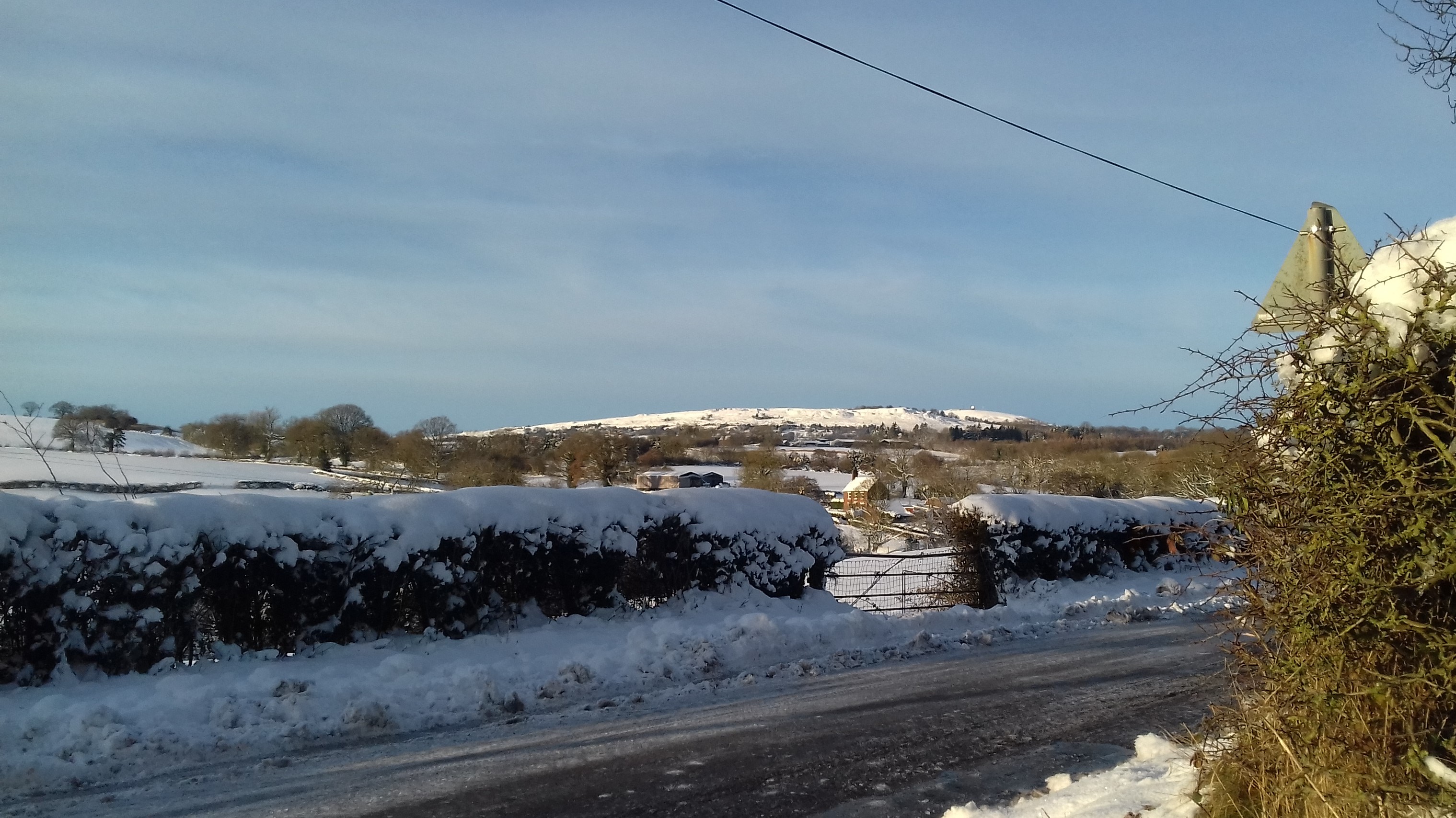 Titterstone Clee in the snow from our drive